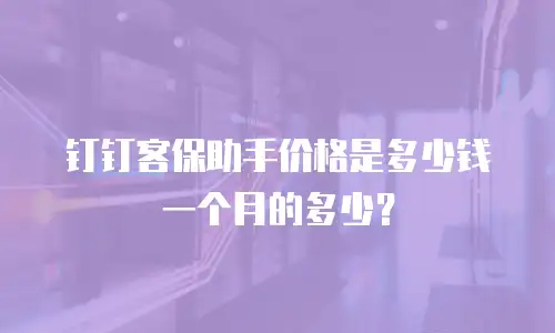 钉钉客保助手价格是多少钱一个月的多少？
