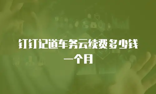 钉钉记道车务云续费多少钱一个月