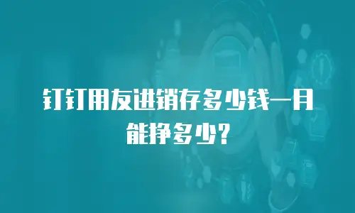 钉钉用友进销存多少钱一月能挣多少？