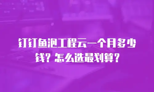 钉钉鱼泡工程云一个月多少钱？怎么选最划算？