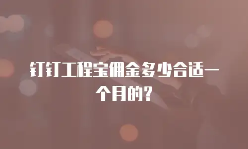 钉钉工程宝佣金多少合适一个月的？