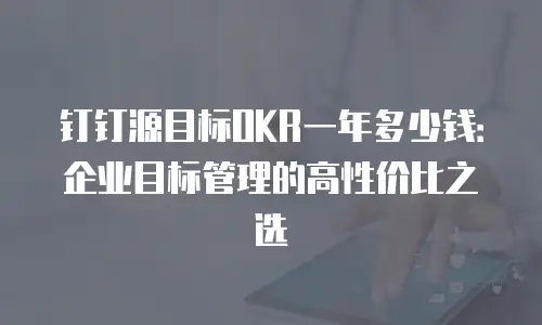 钉钉源目标OKR一年多少钱：企业目标管理的高性价比之选