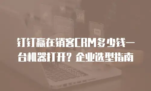 钉钉赢在销客CRM多少钱一台机器打开？企业选型指南