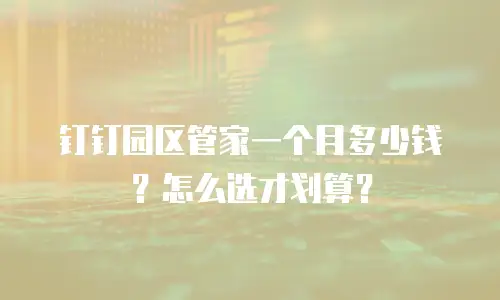 钉钉园区管家一个月多少钱？怎么选才划算？