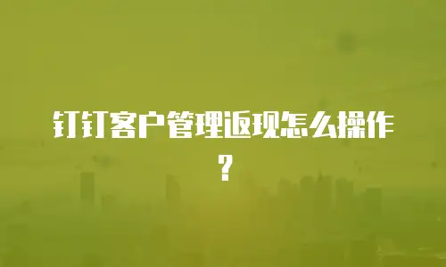 钉钉客户管理返现怎么操作？