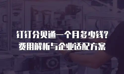 钉钉分贝通一个月多少钱？费用解析与企业适配方案