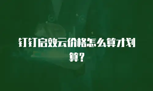 钉钉启效云价格怎么算才划算？
