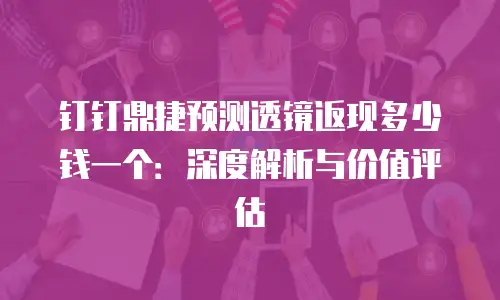 钉钉鼎捷预测透镜返现多少钱一个：深度解析与价值评估