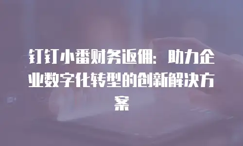 钉钉小番财务返佣：助力企业数字化转型的创新解决方案