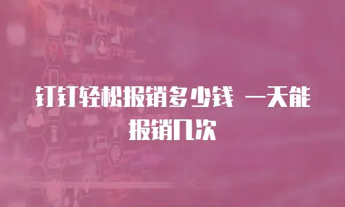 钉钉轻松报销多少钱 一天能报销几次