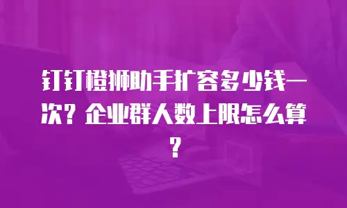 钉钉橙狮助手扩容多少钱一次？企业群人数上限怎么算？