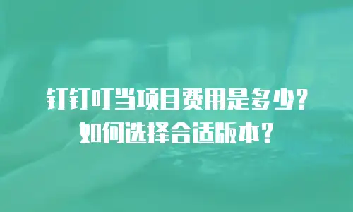 钉钉叮当项目费用是多少？如何选择合适版本？