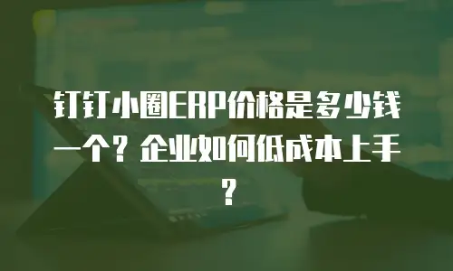 钉钉小圈ERP价格是多少钱一个？企业如何低成本上手？