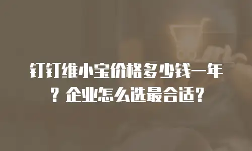 钉钉维小宝价格多少钱一年？企业怎么选最合适？