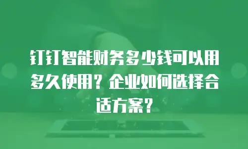 钉钉智能财务多少钱可以用多久使用？企业如何选择合适方案？