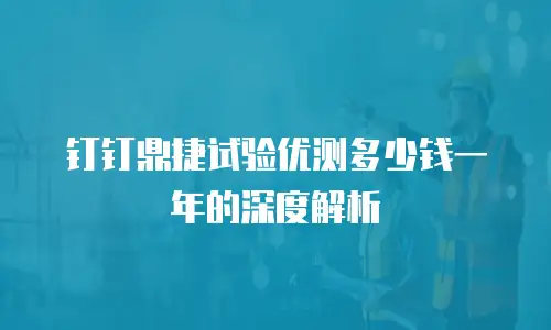 钉钉鼎捷试验优测多少钱一年的深度解析