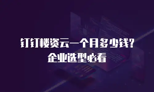 钉钉楼资云一个月多少钱？企业选型必看