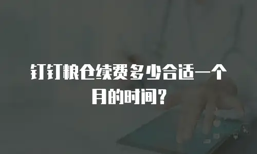 钉钉粮仓续费多少合适一个月的时间？