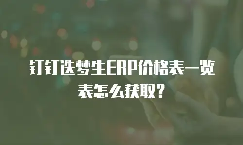 钉钉迭梦生ERP价格表一览表怎么获取？