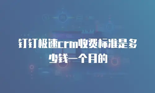 钉钉极速crm收费标准是多少钱一个月的