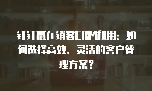 钉钉赢在销客CRM租用：如何选择高效、灵活的客户管理方案？