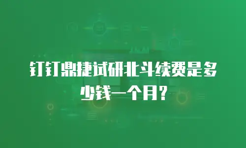 钉钉鼎捷试研北斗续费是多少钱一个月？