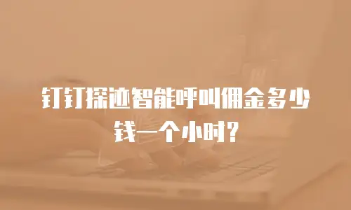 钉钉探迹智能呼叫佣金多少钱一个小时？