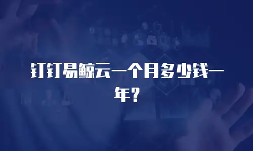 钉钉易鲸云一个月多少钱一年？
