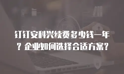 钉钉安科兴续费多少钱一年？企业如何选择合适方案？