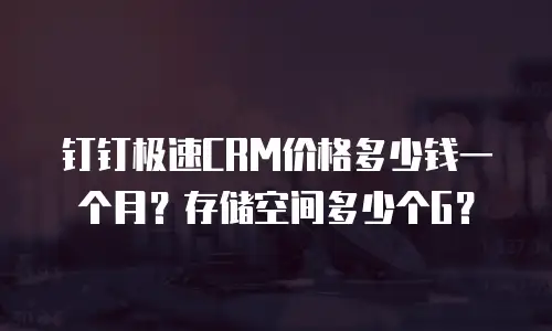 钉钉极速CRM价格多少钱一个月？存储空间多少个G？