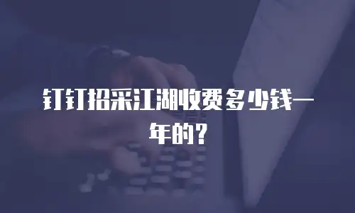 钉钉招采江湖收费多少钱一年的？