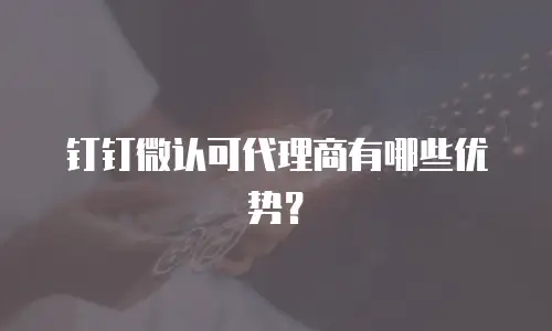 钉钉微认可代理商有哪些优势？