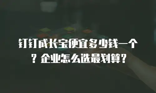 钉钉成长宝便宜多少钱一个？企业怎么选最划算？
