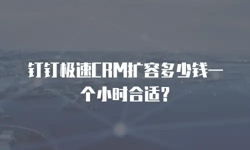 钉钉极速CRM扩容多少钱一个小时合适？
