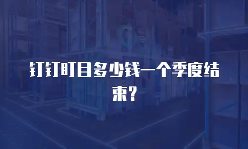 钉钉盯目多少钱一个季度结束？