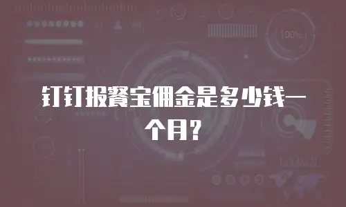 钉钉报餐宝佣金是多少钱一个月？