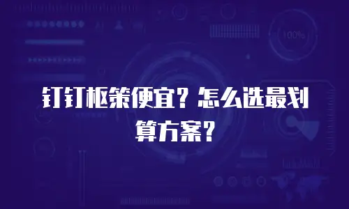 钉钉枢策便宜？怎么选最划算方案？
