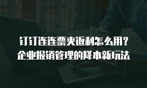 钉钉连连票夹返利怎么用？企业报销管理的降本新玩法