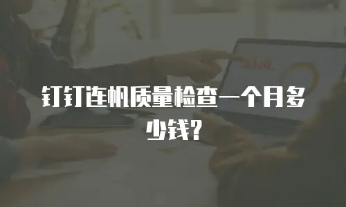 钉钉连帆质量检查一个月多少钱？