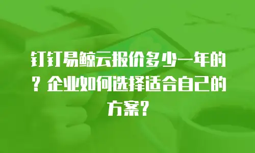 钉钉易鲸云报价多少一年的？企业如何选择适合自己的方案？