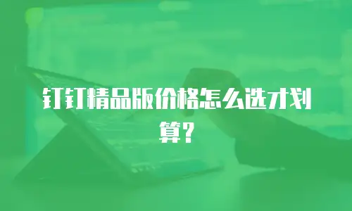 钉钉精品版价格怎么选才划算？