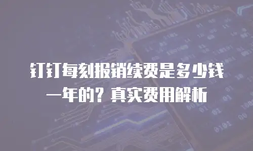 钉钉每刻报销续费是多少钱一年的？真实费用解析