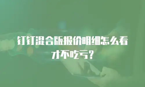 钉钉混合版报价明细怎么看才不吃亏？