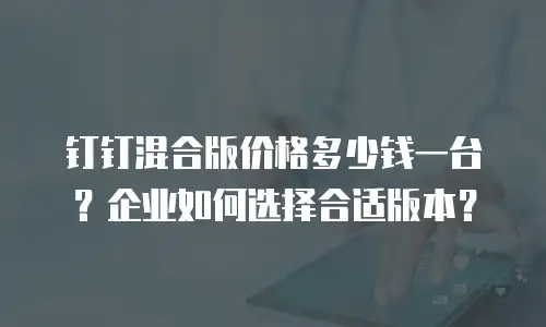 钉钉混合版价格多少钱一台？企业如何选择合适版本？