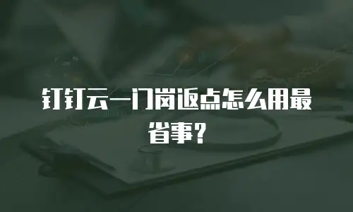 钉钉云一门岗返点怎么用最省事？