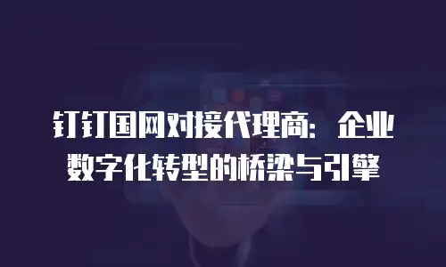 钉钉国网对接代理商：企业数字化转型的桥梁与引擎