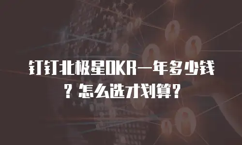 钉钉北极星OKR一年多少钱？怎么选才划算？