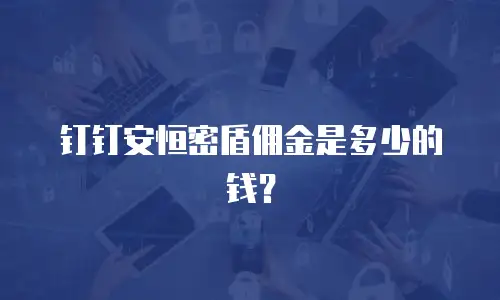 钉钉安恒密盾佣金是多少的钱？