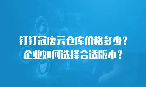钉钉冠唐云仓库价格多少？企业如何选择合适版本？