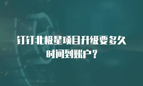钉钉北极星项目升级要多久时间到账户？